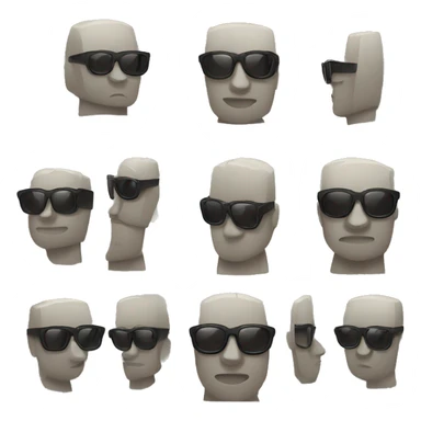 Moai with sunglasses looking cute sticker