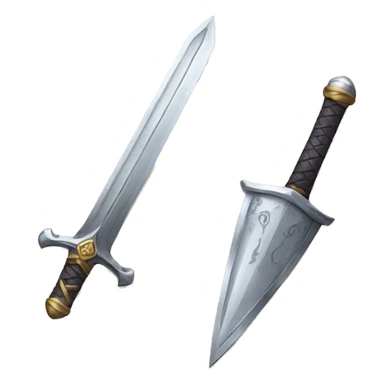 one silver sword and one iron sword sticker