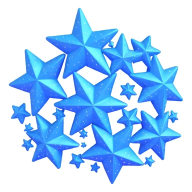 shiny blue cluster of stars and sparkles, radiant and luminous, with shimmering effects sticker