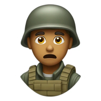 Soldier terrified sticker