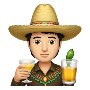 Guy with black hair brown eyes drinking tequila sticker