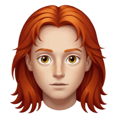 Bryce Quinlan from Crescent City, long red hair, golden eyes, freckles sticker