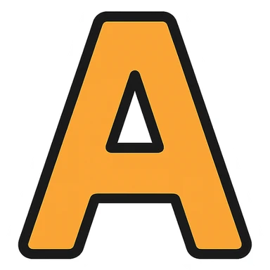 letter A modern clean icon style simple bold suitable for app or web use sticker