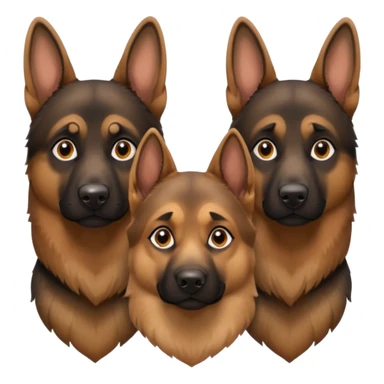 three german sheperds heads only sticker