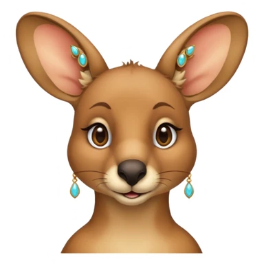 kangaroo with earrings sticker