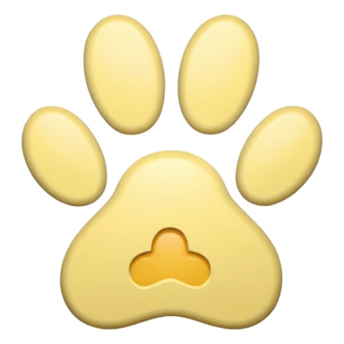 a pastel yellow pawprint sticker