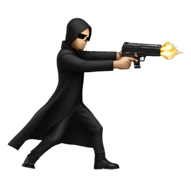 neo from matrix dodging bullets sticker