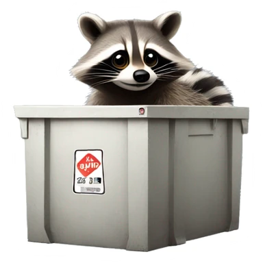 Raccoon popping out of a dumpster  sticker