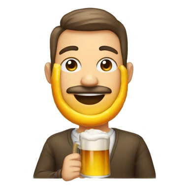 Homem simpatico com pinta de santinho com auréola na cabeça bebendo cerveja  sticker