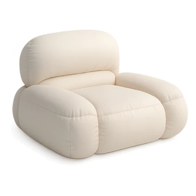 minimalist cushion style bed, rounded edges, soft color palette sticker