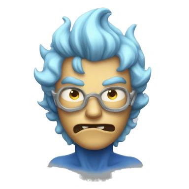 Demonio azul soltando humo sticker