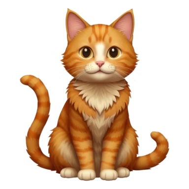 A high-resolution photo-realistic digital illustration of a ginger tabby cat, chest upward sticker
