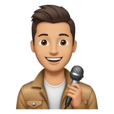 Happy Rock Pop Music Male singer in his 30s dressed with trendy style sticker