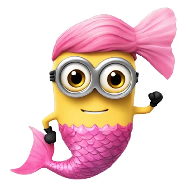 despicable me minion with pink mermaid tail sticker