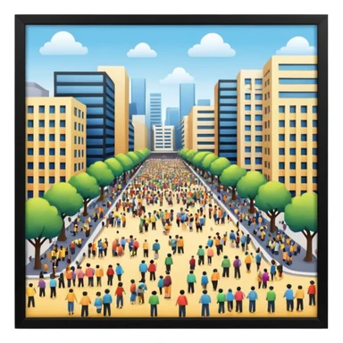 a crowd-gathering plaza sticker