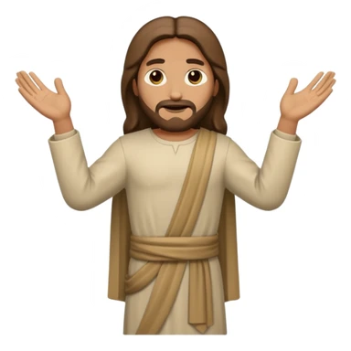 fullbody Lazarus, Jesus's friend, normal emoji style, with hands raised sticker