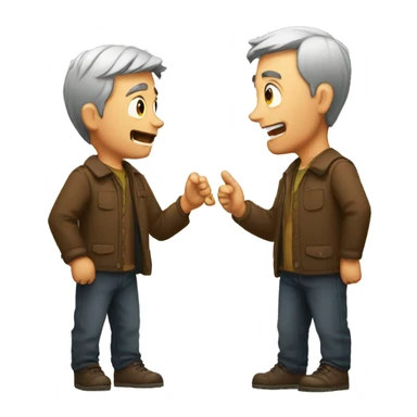 father and son germans arguing sticker