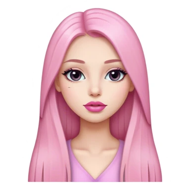 soft pink beauty vlogger girl fair skin with long straight hair sticker