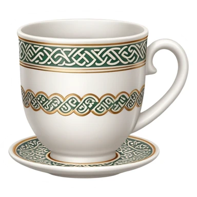 Saudi traditional coffee cup with Arabic patterns sticker