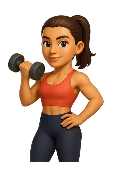 emoji 3d stile iphone che rappresenta una personal trainer donna 3d sticker