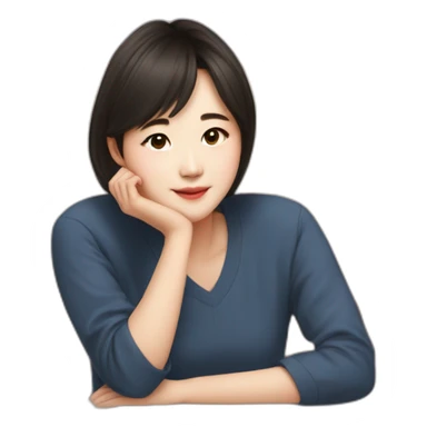 Kim Min-jeong watching romantic television sticker