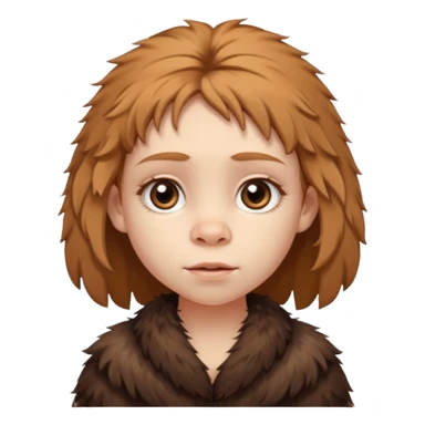 cute Neanderthal girl child with big eyes sticker