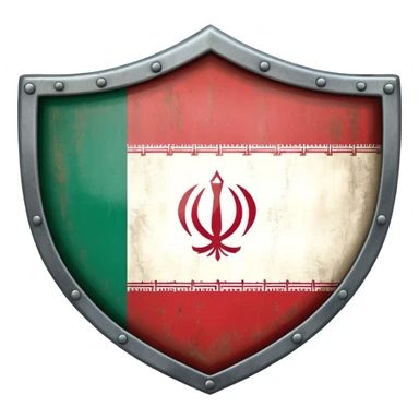 rectangular shield with the flag of Iran sticker
