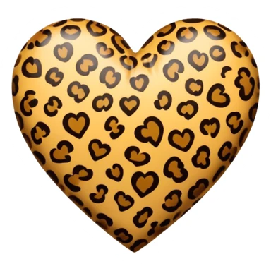 Leopard print heart sticker