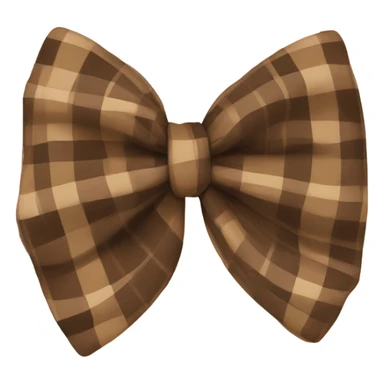 Brown plaid bow sticker