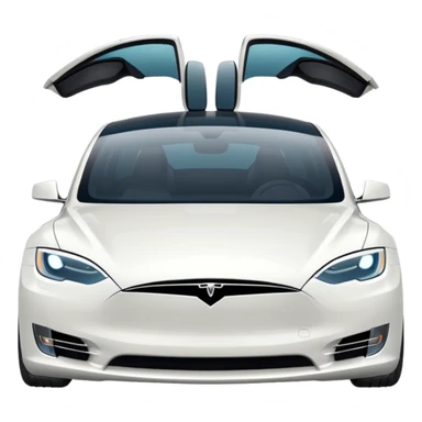 white Tesla car sticker