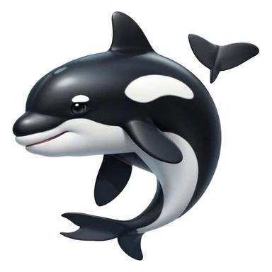 Cinematic Noble orca Portrait Emoji, Poised and majestic, with a sleek, streamlined black-and-white body, piercing intelligent eyes, and a powerful, commanding presence, Simplified yet sharp and sophisticated features, highly detailed, glowing with a soft oceanic radiance, high shine, intelligent and formidable, stylized with an air of deep-sea dominance, focused and alert, soft glowing outline, capturing the essence of an apex predator that appears ready to surge out of the waves with effortless authority! sticker