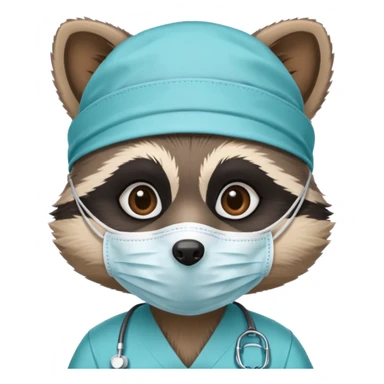 Nurse raccoon sticker