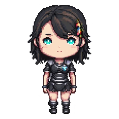 chibi female human character, short proportions, large head sticker