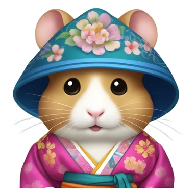 Hamster in traditional Korean clothes  sticker