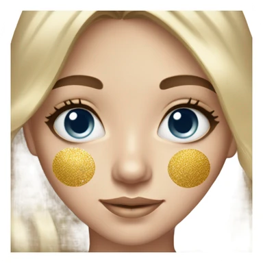 White Skin care on white freackles skin of a brunett blue eyes girl using Gold gel patches under eyes sticker