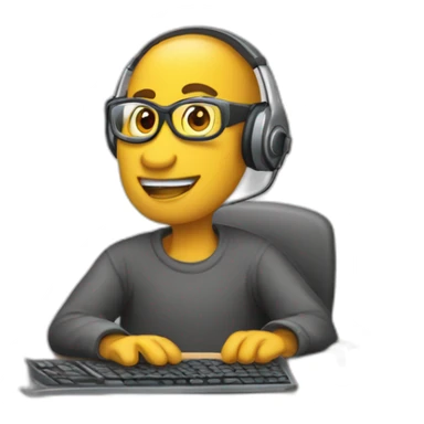 chico usando computadora sticker