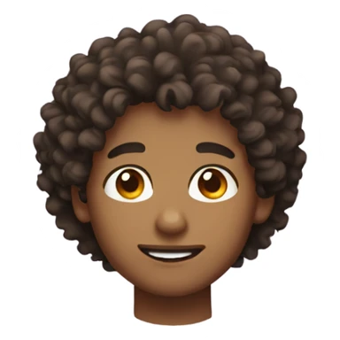 Brown eyed boy with curly hair sticker