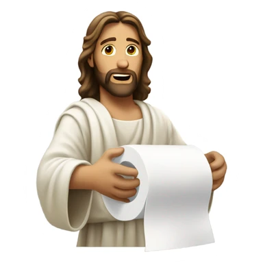Jesus performing a miracle toilet paper sticker