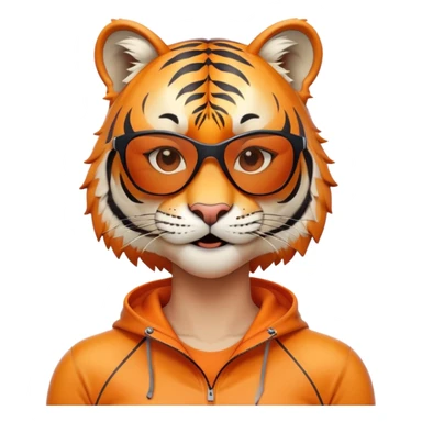 female energetic anthropomorphised tiger in sports clothes, wearing dark sunglasses, head and shoulders only sticker