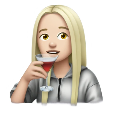 billie eilish drinking martini  sticker