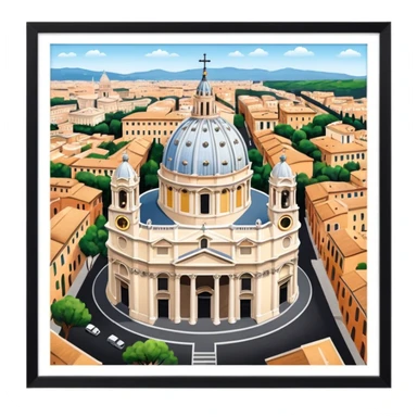 saint peter's church rome no frame, aereal view from up sticker