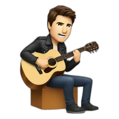tom cruise playing the guitar sticker