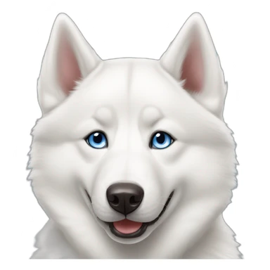 White Siberian husky smile  blue eyes sticker