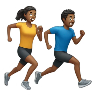 Two people running sticker