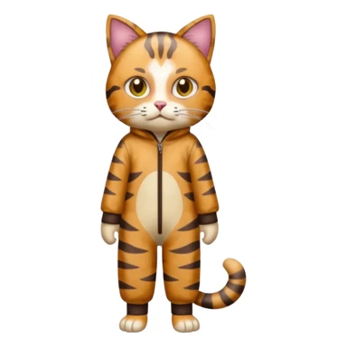 full body anxious looking colourful light calico tabby cat with hazel eyes and patchy brown tabby sections of fur sticker