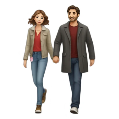 Valentin Demé and Faustine fleuret walking sticker