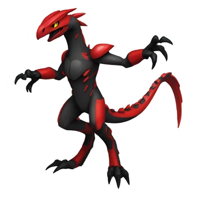  Cool Edgy Godly Futuristic Black Red Digimon-Fakemon-Raptor-Reptile full body sticker