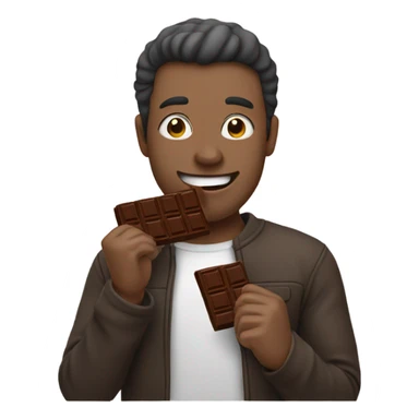 Guy eating chocolate bar sticker