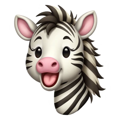 Cinematic Cute Yawning Zebra Portrait Emoji, Head tilted slightly with a dramatic, wide-open yawn, showcasing a soft, downy striped fur with gently drooping ears, a long, elegant equine snout, and round eyes barely open in drowsy contentment, Simplified yet irresistibly adorable features, highly detailed, glowing with a soft, cozy glow, high shine, relaxed yet expressive, stylized with a touch of savannah charm, bright and endearing, soft glowing outline, capturing the essence of a sleepy yet affectionate zebra that feels like it could stretch out of the screen and curl up for a nap! sticker