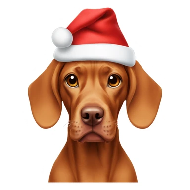 Vizsla in Santa hat sticker